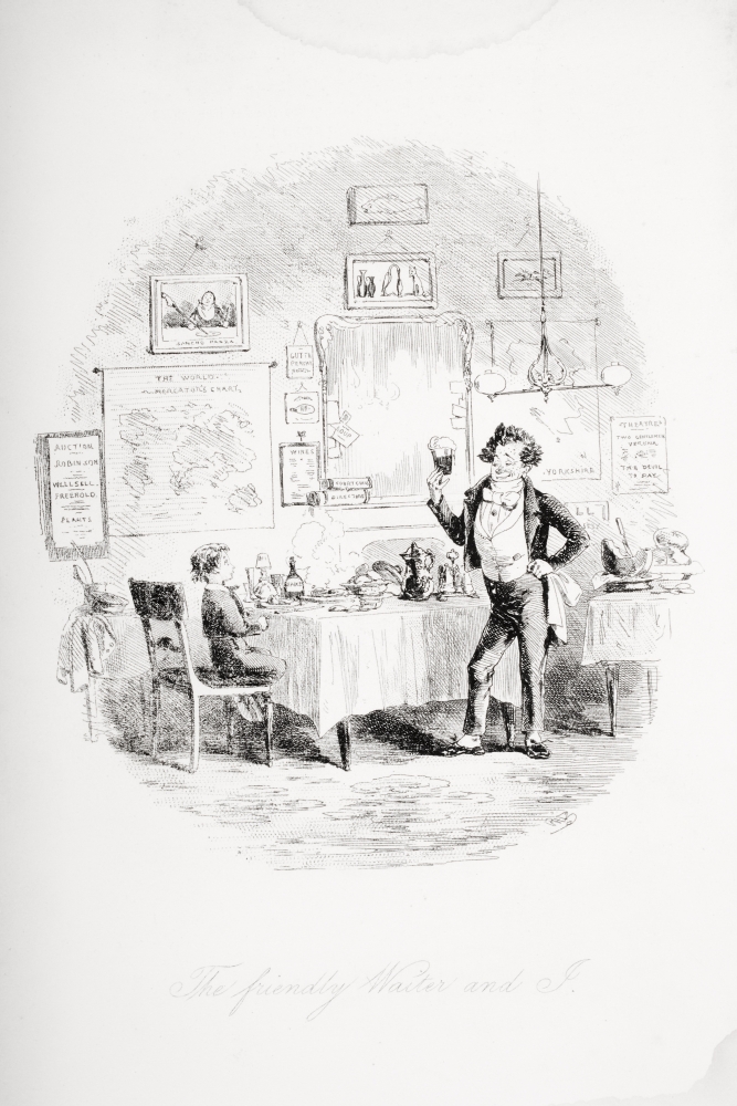 The Friendly Waiter & I. Illustration From the Charles Dickens Novel David Poster Print, 24 x 36