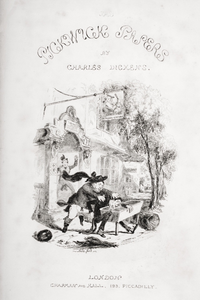 Title Page Illustgration From the Charles Dickens Novel the Pickwick Papers by H. K. Browne Known As Phiz Poster Print - 12 x 18