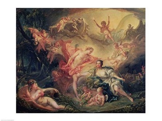 Picture of Posterazzi BALXIR166332LARGE Apollo Revealing His Divinity To The Shepherdess Isse 1750 Poster Print by Francois Boucher - 36 x 24 in. - Large