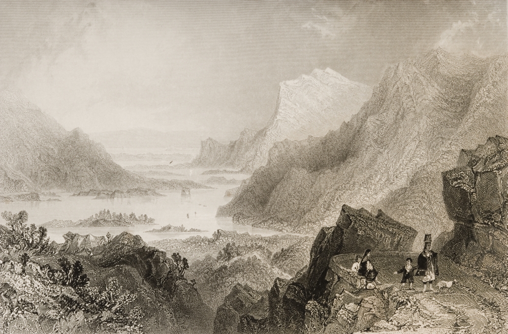 Approach to Killarney From the Kenmare Road County Kerry Ireland Drawn by Whbartlett Engraved by R Brandard From Poster Print - 17 x 11