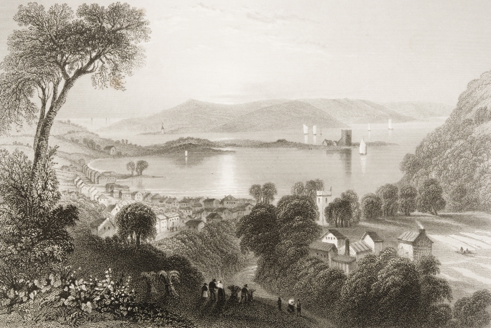 Larne County Antrim Ireland Drawn by Whbartlett Engraved by Rwallis From the Scenery & Antiquities of Ireland Poster Print