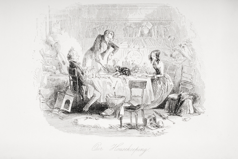 Our Housekeeping. Illustration From the Charles Dickens Novel David Copperfield by H. K. Browne Known As Phiz Poster Print, 36 x 24