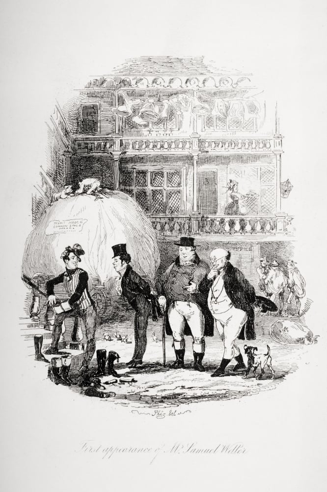 First Appearance of Mr. Samuel Weller. Illustration From the Charles Dickens Poster Print 12 x 18