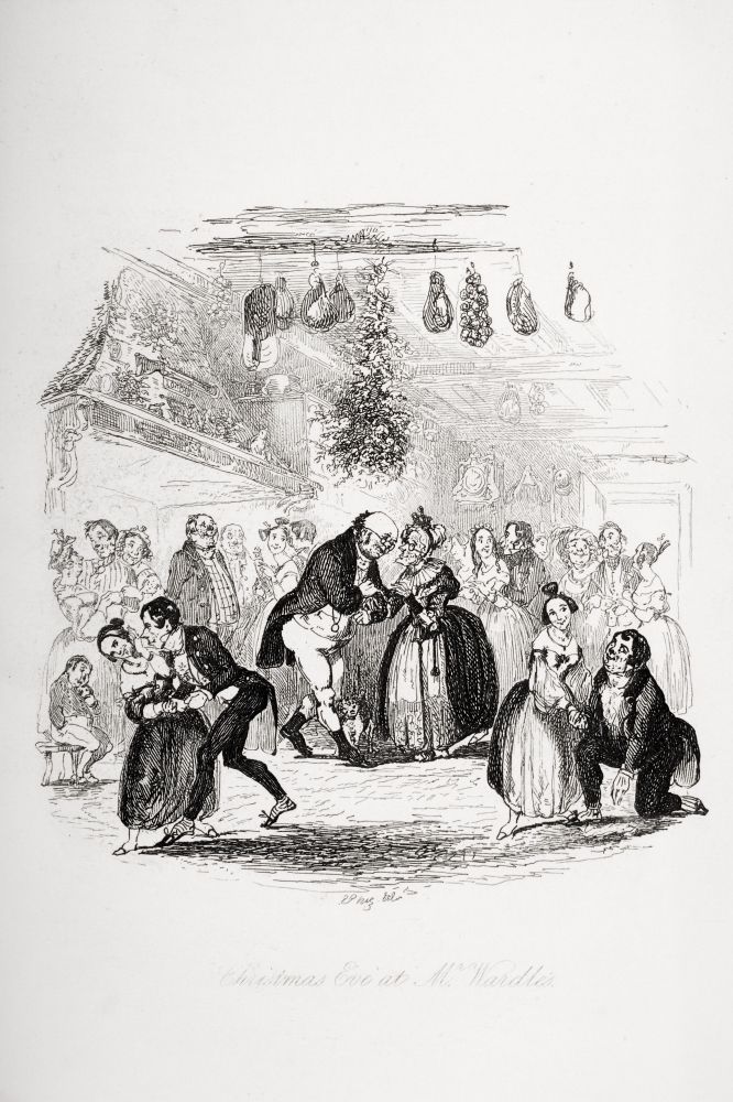 Christmas Eve At Mr. Wardles. Illustration From the Charles Dickens Novel the Poster Print, 24 x 36