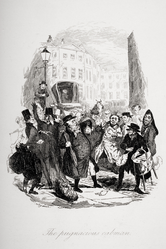 The Pugnacious Cabman. Illustration From the Charles Dickens Novel the Pickwick Poster Print, 24 x 36