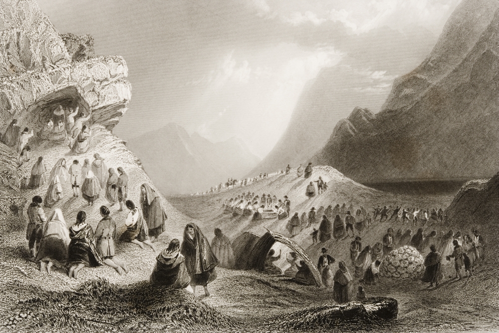 A Pattern In Connemara Ireland Drawn by Whbartlett Engraved by H Griffiths From the Scenery & Antiquities of I Poster Print, 17 x 11
