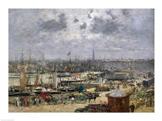 Picture of Posterazzi BALXIR173090 The Port of Bordeaux 1874 Poster Print by Eugene Louis Boudin - 24 x 18 in.
