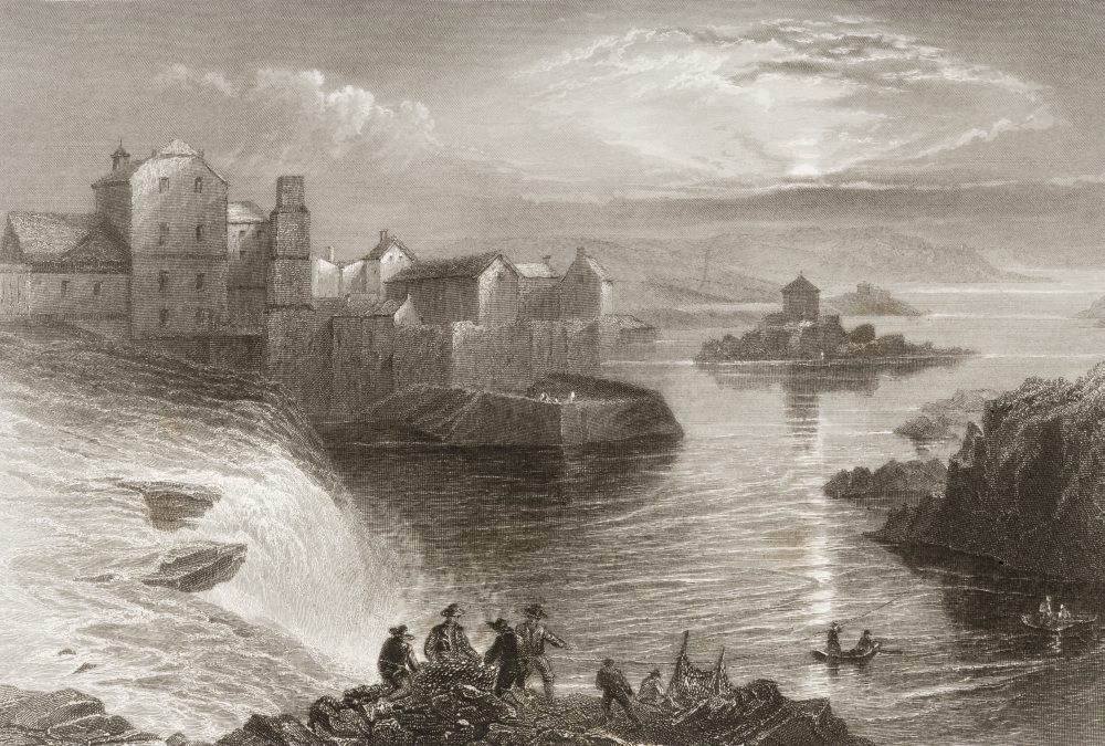 DPI1860298LARGE Ballyshannon County Donegal Ireland Drawn by Whbartlett Engraved by Jtwillmore From the Scenery & Antiquitie Poster Print, 34 x 22