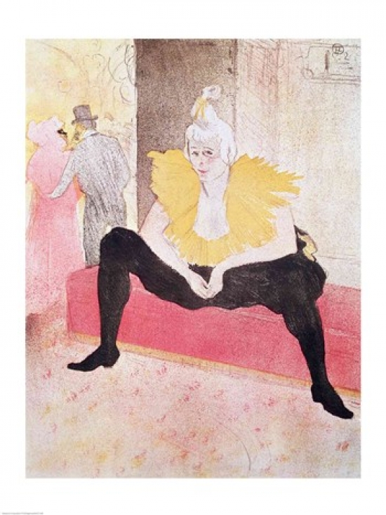 Picture of Posterazzi BALXIR173148 The Clowness Cha-U-Kao Seated 1896 Poster Print by Henri De Toulouse-Lautrec - 18 x 24 in.