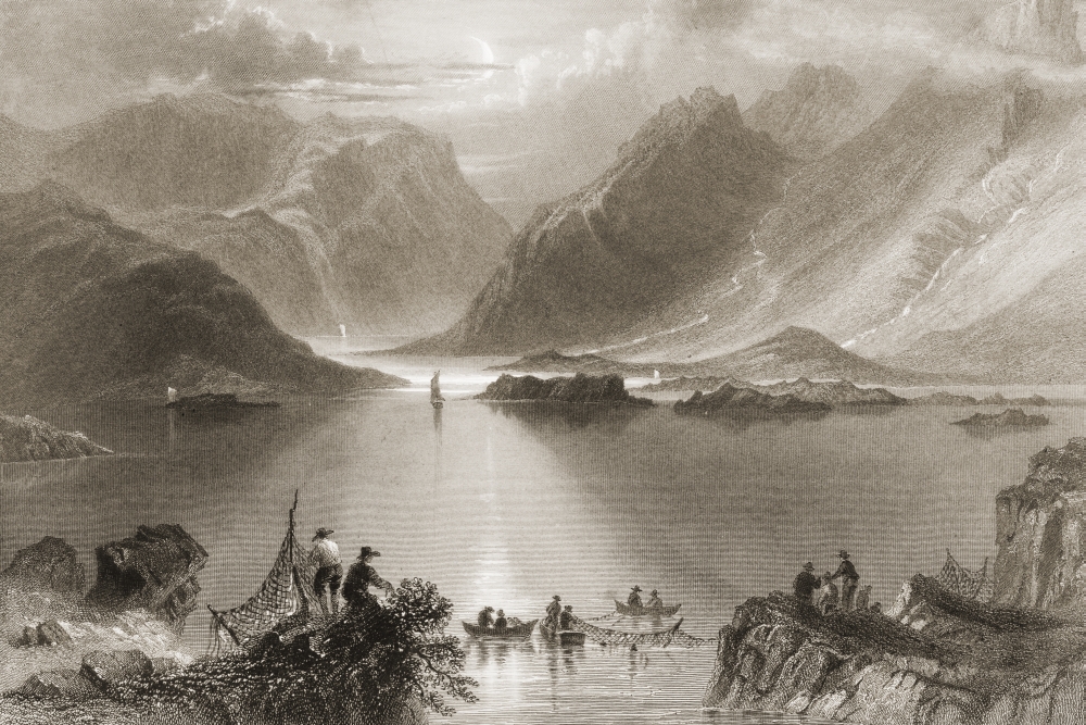 Head of the Killeries Connemara County Galway Ireland Drawn by Whbartlett Engraved by Jt Willmore From the Sc Poster Print, 17 x 11