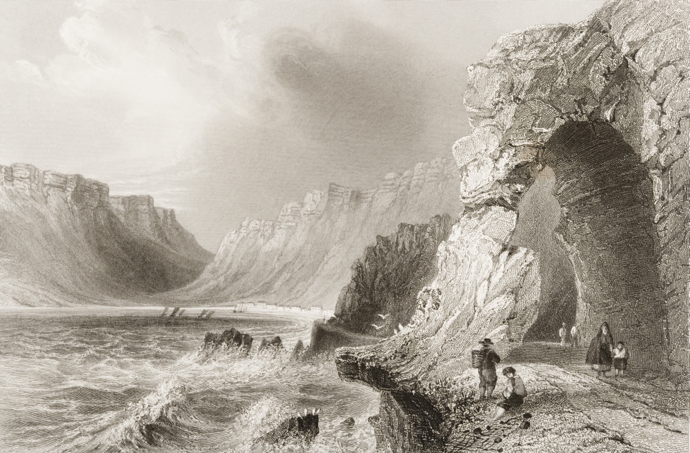 DPI1860330 Glengariff County Cork Ireland Drawn by Whbartlett Engraved by W Mossman From the Scenery & Antiquities of Ire Poster Print, 17 x 11