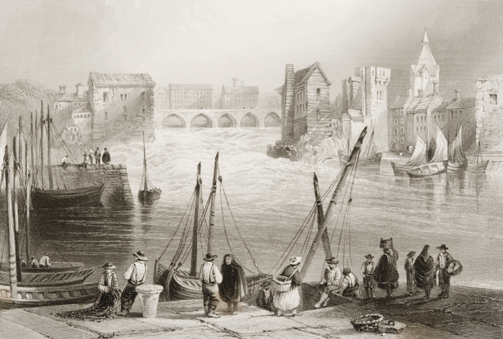 DPI1860346 Galway From the Claddagh Ireland Drawn by Whbartlett Engraved by C Cousen From the Scenery & Antiquities of Ir Poster Print, 17 x 11