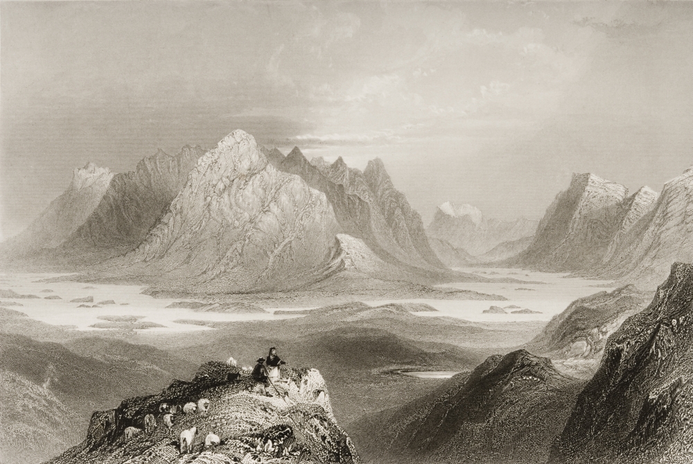 Scene From Cloonacartin Hill Connemara Ireland Drawn by Whbartlett Engraved by R Brandard From the Scenery & Poster Print - 34 x 22