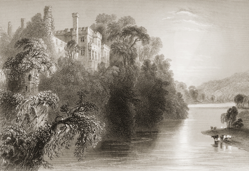 Lismore Castle County Waterford Ireland Drawn by Whbartlett Engraved by E Benjamin From the Scenery & Antiqui Poster Print - 36 x 24