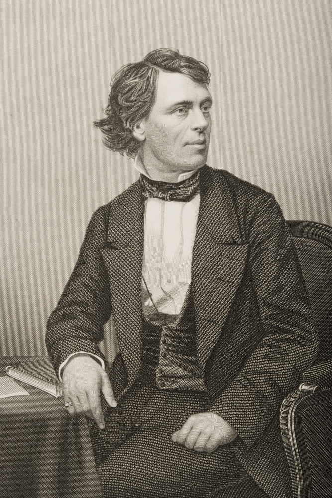 DPI1860418 John Batholomew Gough 1817-1886. English Born Orator & Temperance Advocate. Poster Print, 12 x 18