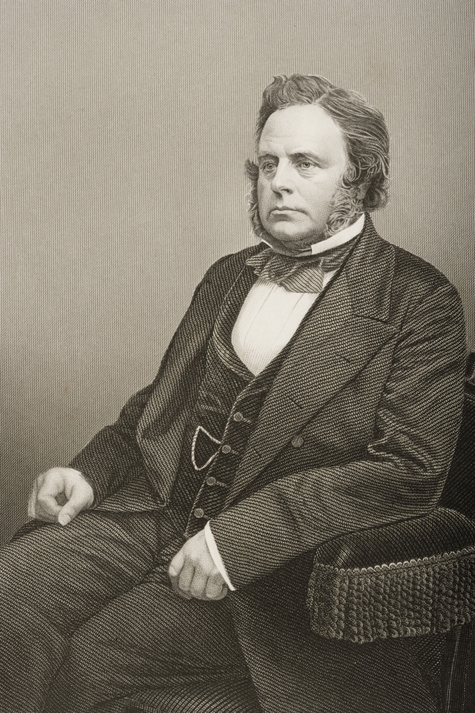 John Bright 1811-1889. British Statesman & Orator. Engraved by D. J. Pound From A Poster Print 12 x 18