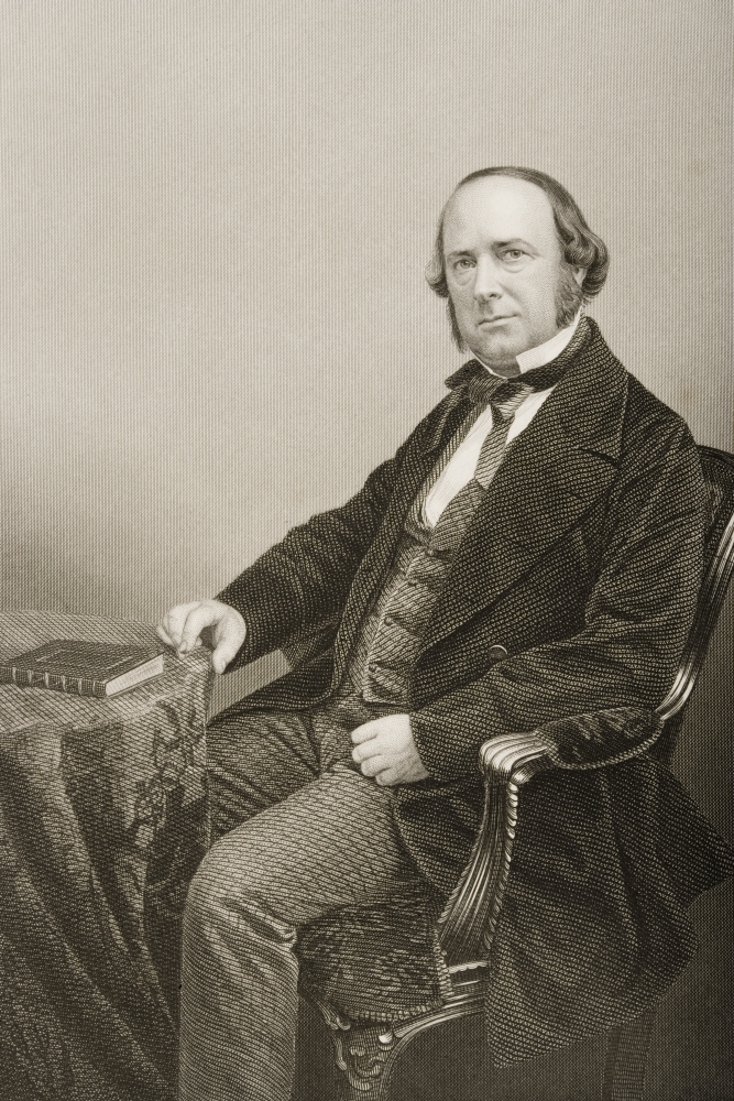 Thomas Wright 1810-1877. English Antiquarian & Writer. Engraved by D. J. Pound Poster Print, 12 x 18
