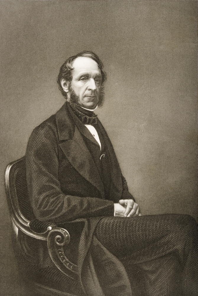 Robert Grosvenor 1st Lord Ebury 1801-1893 Chairman of the London Homeopathic Hospital Engraved by Djpound From A Poster Print - 12 x 18
