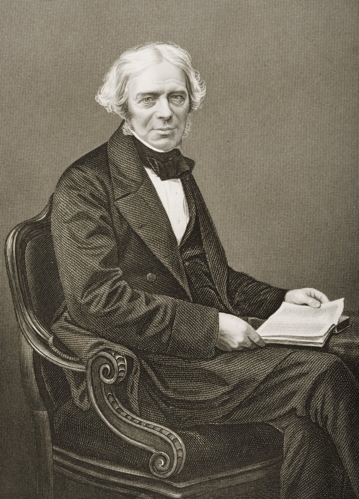 Michael Faraday 1791-1867. British Scientist. Engraved by D. J. Pound From A Poster Print, 12 x 17