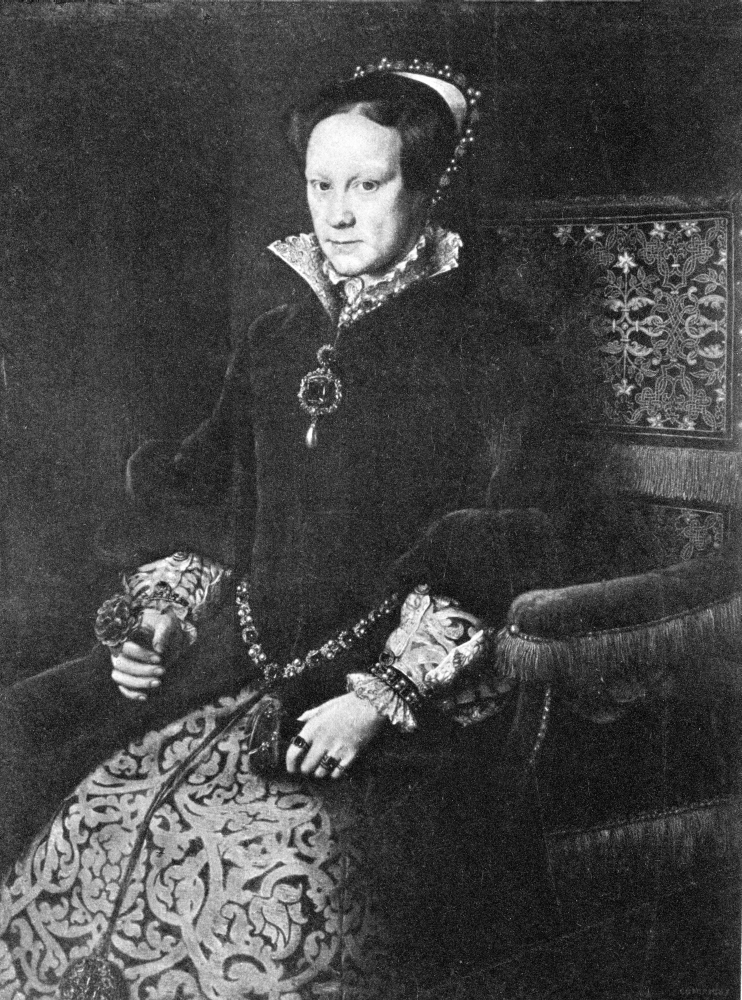 Mary I 1516 to 1558 Queen of England Engraved After Painting by Sir Anthonis Mor Also Known As Antonio Moro Poster Print - 12 x 17