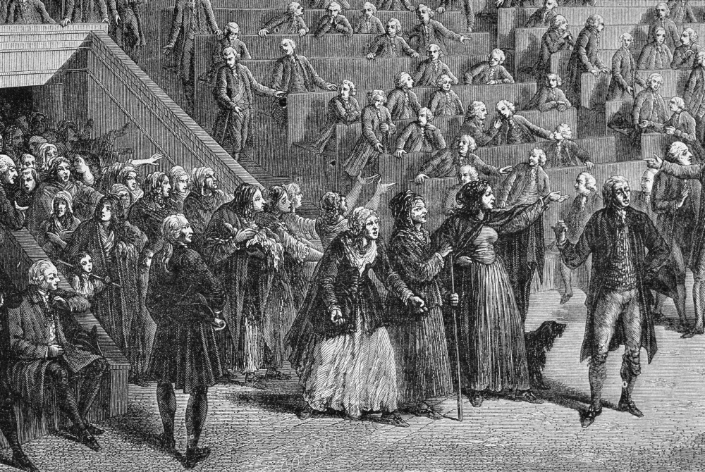French Revolution Women Led by Stanislas Marie Maillard 1763 to 1794 Invade the Assembly October 1789 to Beg Deputies to Poster Print, 17 x 11