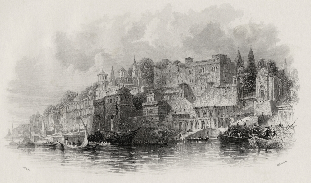 Benares India Engraved by Willmore After Allom Poster Print, 36 x 22
