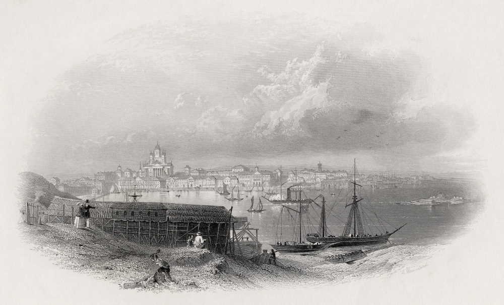 Helsingfors Finland Engraved by E Brandard Poster Print, 36 x 22