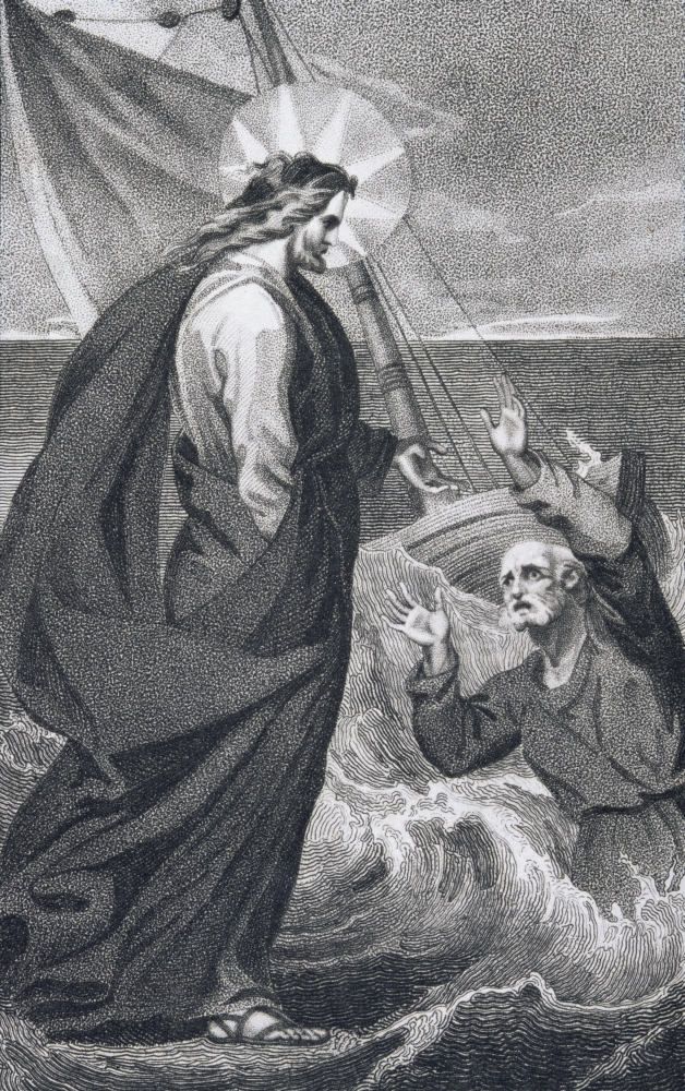 Christ Reproaching Peter From the History & Life of Our Blessed Lord & Saviour Jesus Christ by Reverend J Milner P 1 Poster Print - 11 x 18