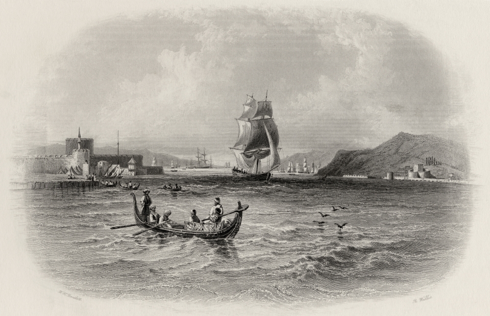 DPI1860751LARGE The Dardanelles Turkey Engraved by R Wallis After W H Bartlett Poster Print, 36 x 22