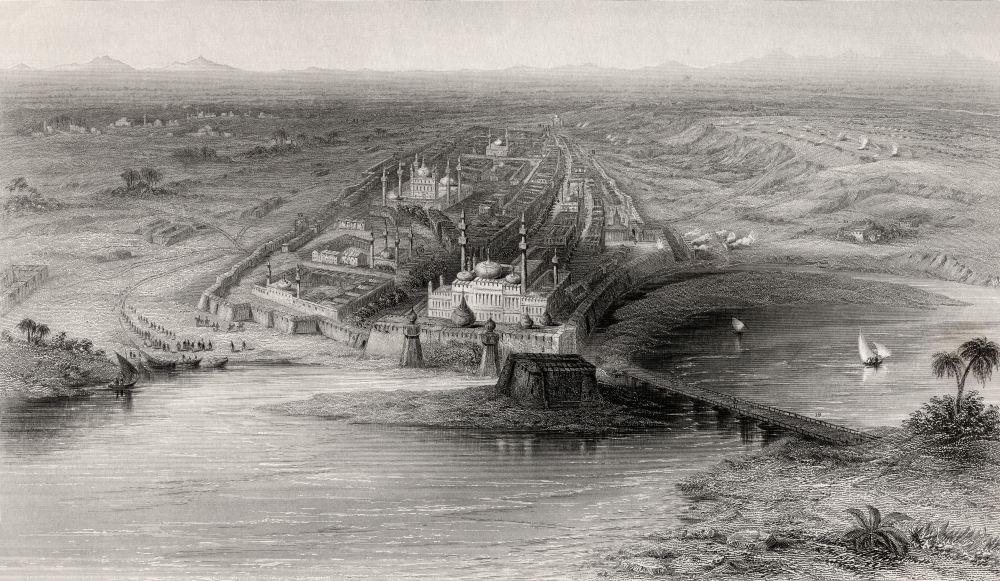 DPI1860741LARGE Panoramic View of New & Old Delhi India & the Surrounding Countryside From A 19th Century Print Poster Print, 36 x 20