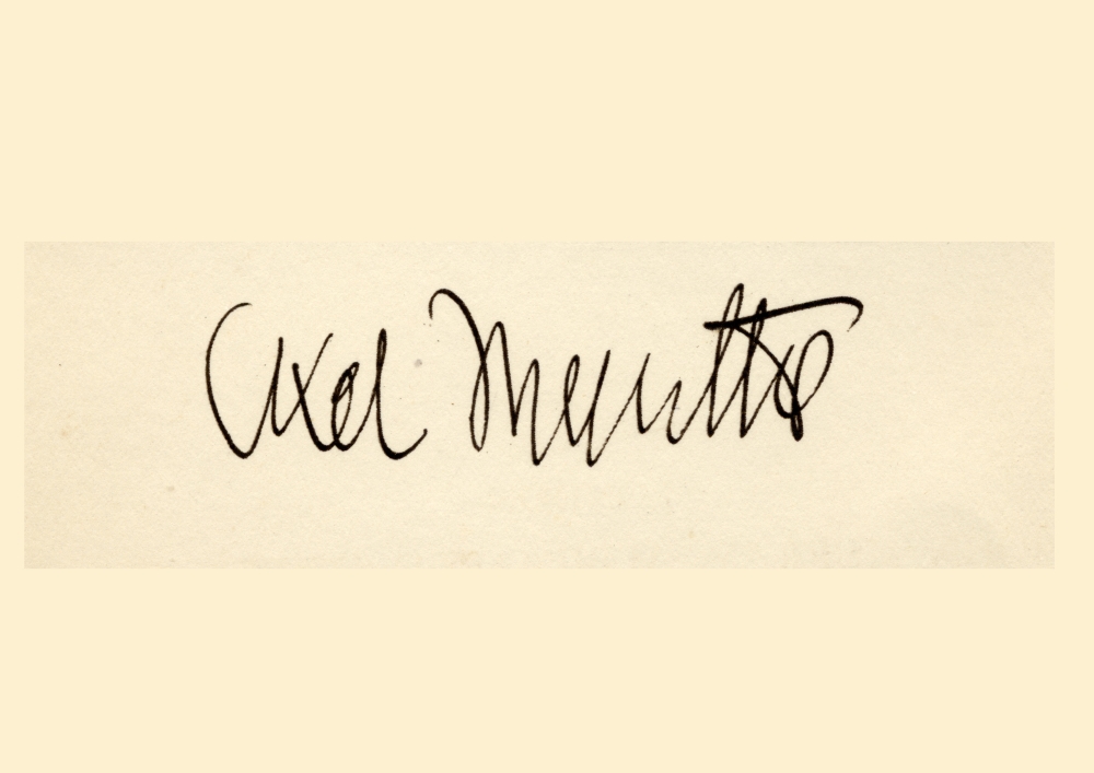 Signature of Axel Martin Fredrik Munthe 1857 to 1949 Swedish Physician & Psychiatrist From the Book the Story of San M Poster Print, 34 x 24