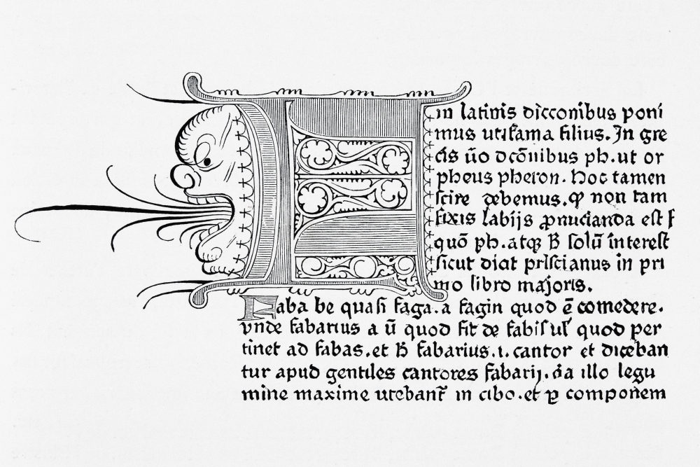 Copy of A Page From Catholicon Printed In Mainz 1460 by Johannes Gutenberg Poster Print