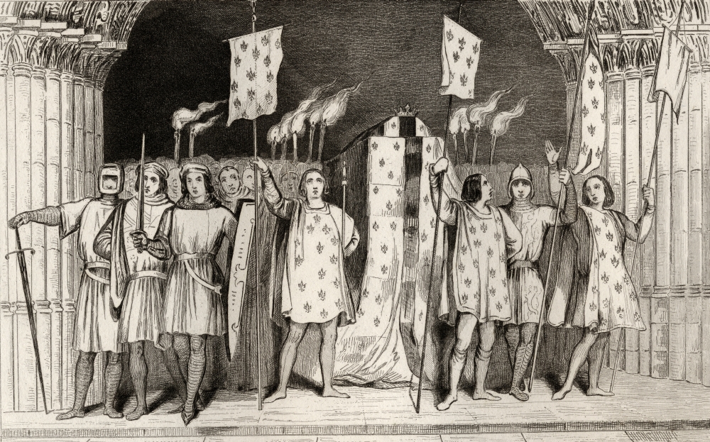 Jean I the Posthumous November 15 to November 20 1316 Proclaimed King At His Own Funeral From Histoire De France by Cola Poster Print, 18 x 11