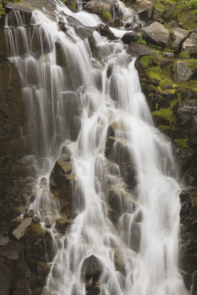 Waterfall Flowing Over Rocks - Washington USA Poster Print - 24 x 38
