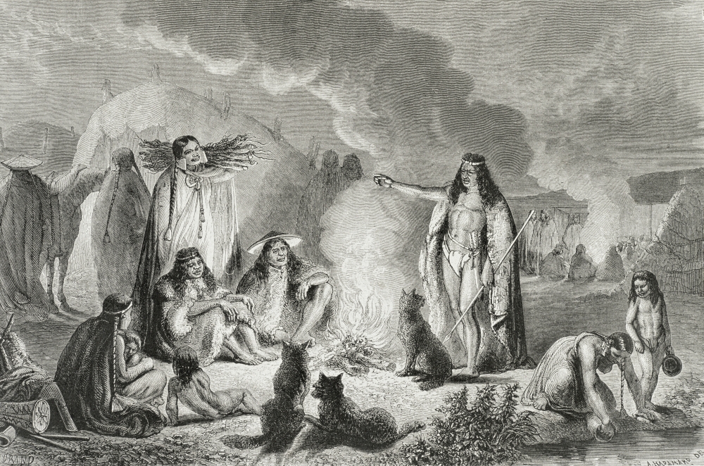 Native Patagonians In the 1850S Poster Print - 36 x 22