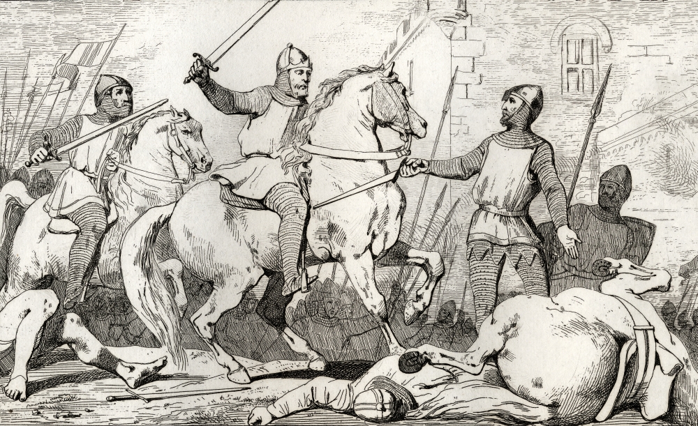 DPI1861234LARGE Hugh Capet 941 to 996 Captures Charles De Lorraine From Histoire De France by Colart Published Circa 1840 Poster Print, 38 x 22