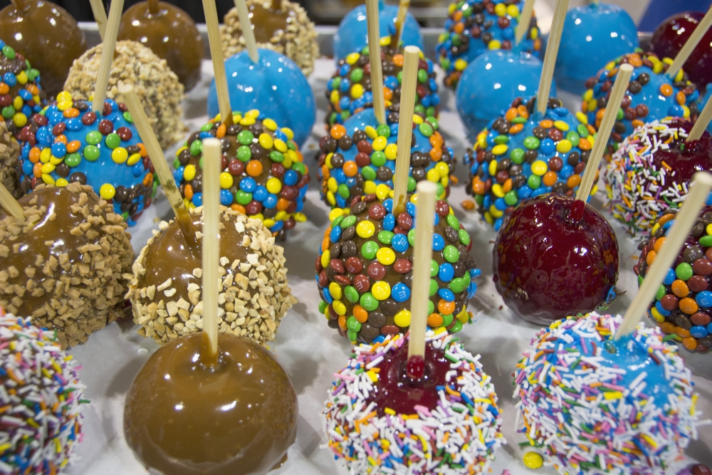DPI12252493 Close-Up of Multi-Coloured Candy Apples - Calgary Alberta Canada Poster Print - 19 x 12 in.