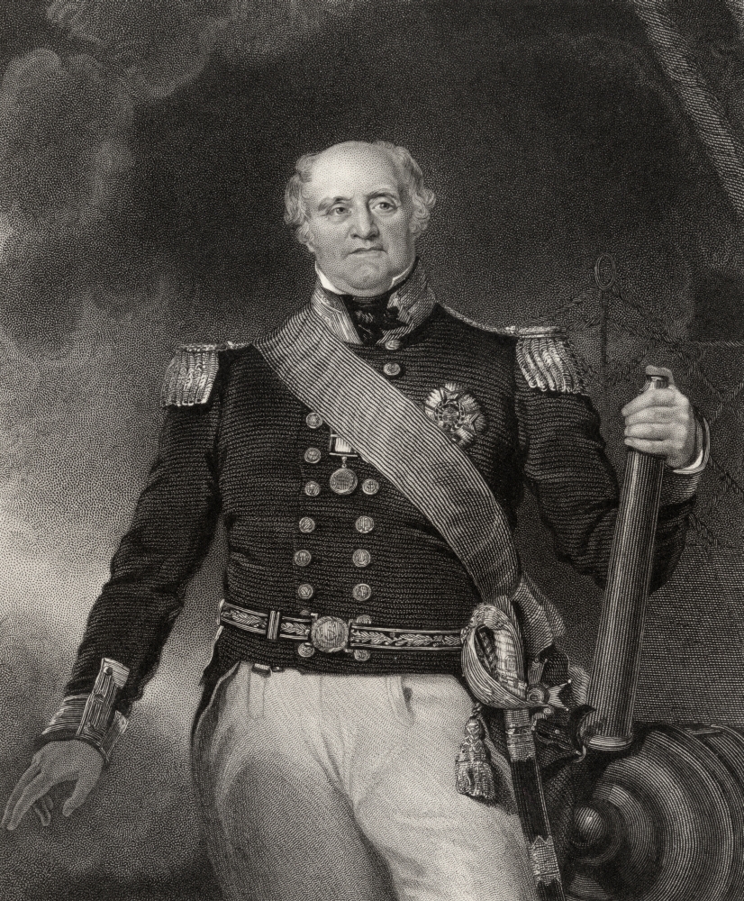 Sir Thomas Masterman Hardy 1769 to 1839 Vice Admiral British Naval Officer Engraved by H Robinson After R Evans From the Poster Print, 13 x 16