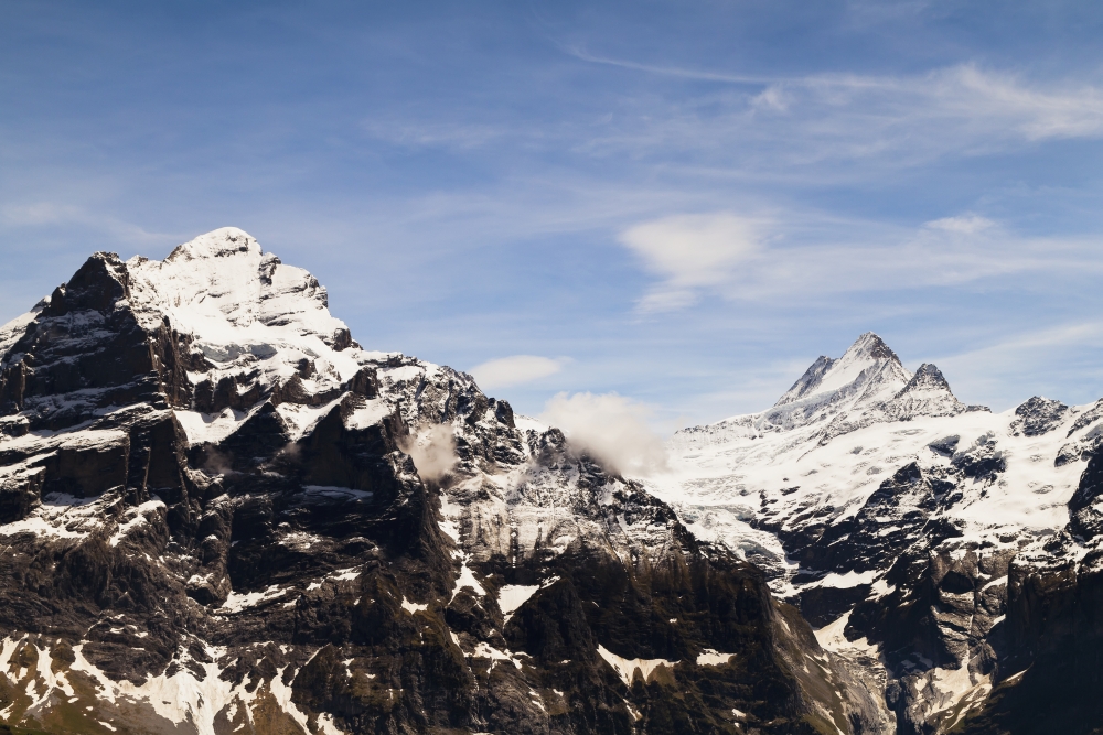 View of Monch & Jungfrau From First - Grindelwald Bernese Oberland Switzerland Poster Print - 38 x 24 in. - Large