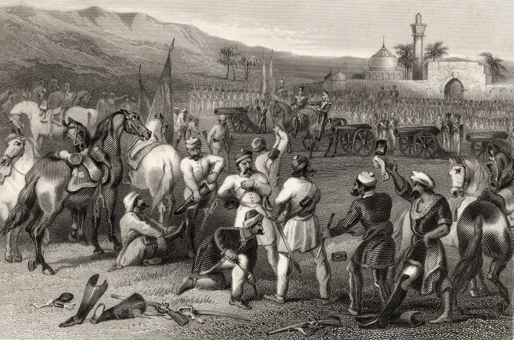 DPI1861612LARGE Disarming the 11th Irregular Cavalry At Berhampore1857 From the History of the Indian Mutiny Published 1858 Poster Print, 36 x 22