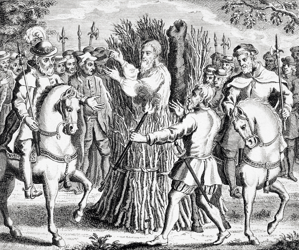 The Martyrdom of Dr Taylor Who Was Burnt on Aldham Common In 1555 From the Burning of the Martyrs 1741 Rowland Taylor 15 Poster Print, 30 x 26