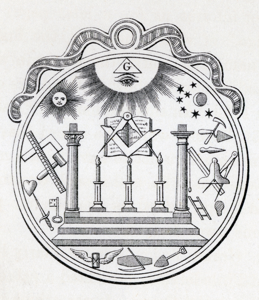 Masonic Seal Engraving From the Book the History of Freemasonry Volume III Poster Print