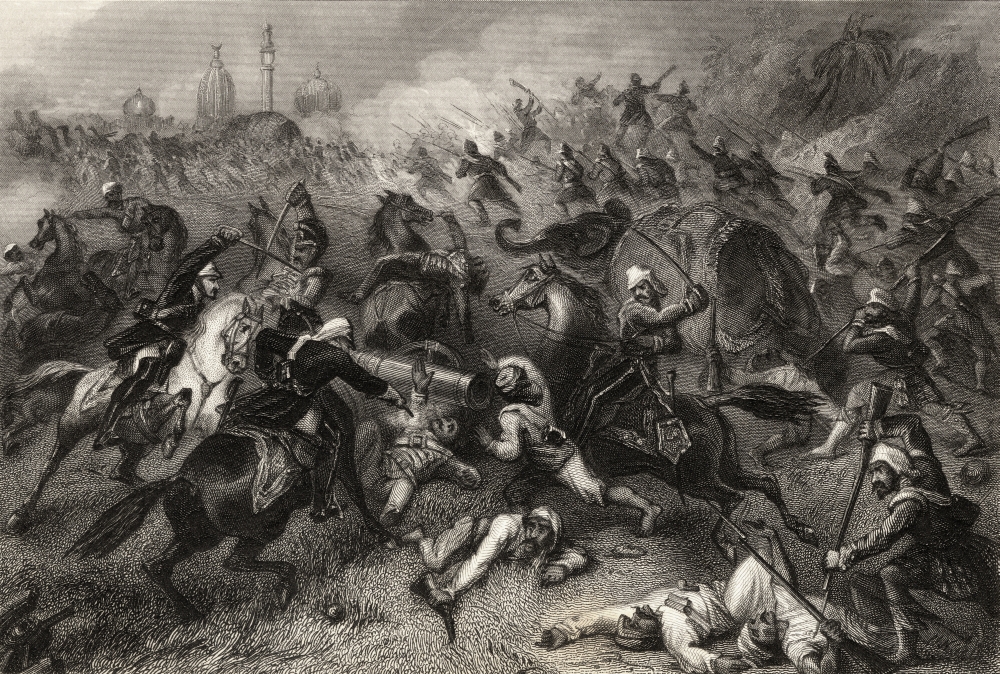 Havelocks Column Attacking the Mutineers Before Cawnpore 1857 Major General Henry Havelock 1795 to 1857 Britsh General F Poster Print, 36 x 24