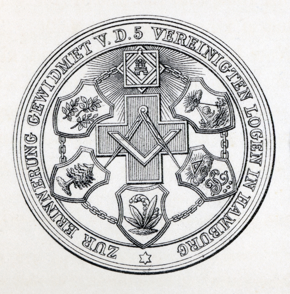 Masonic Seal Engraving From the Book the History of Freemasonry Volume III Poster Print - 14 x 14