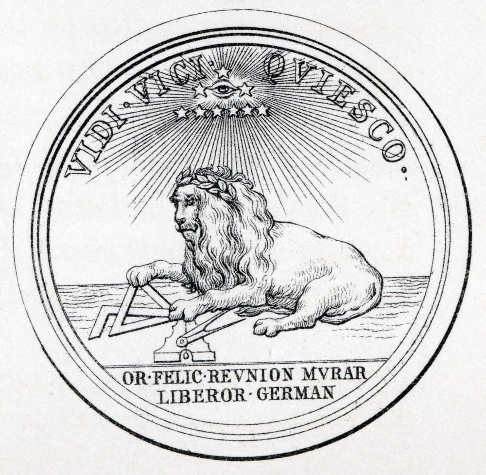Masonic Seal Engraving From the Book the History of Freemasonry Volume III Poster Print, 14 x 14