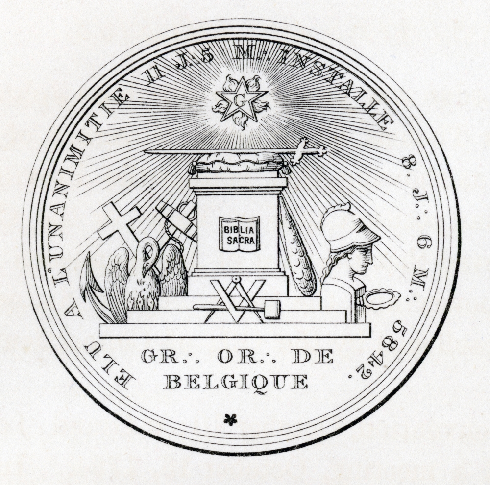 Masonic Seal Engraving From the Book the History of Freemasonry Volume III Poster Print - 14 x 14