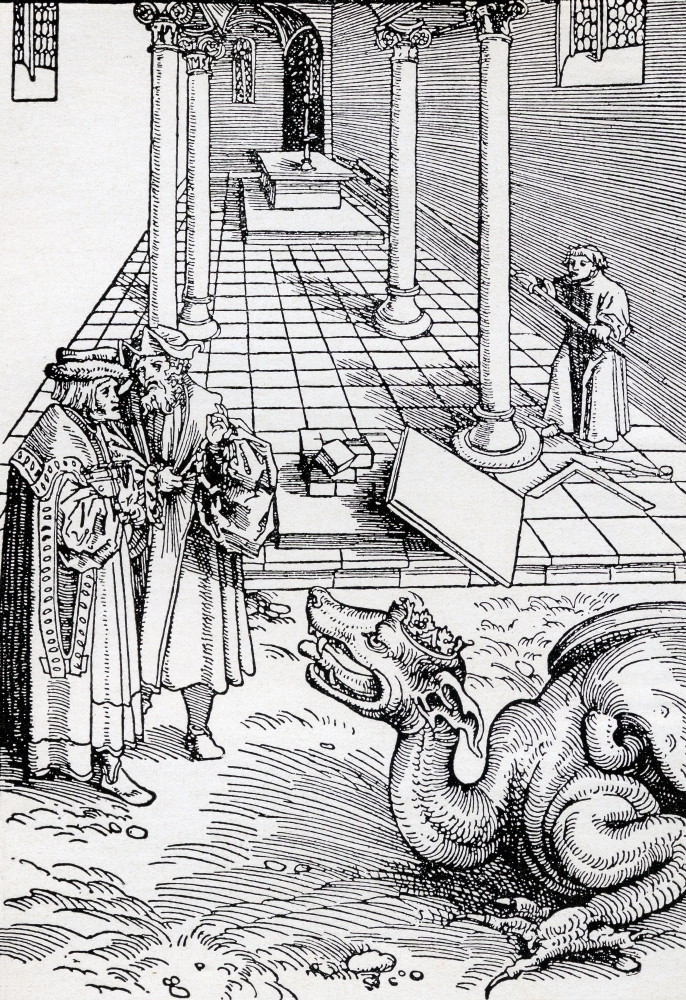 Woodcut From Luthers September Bible Building the Temple From the Book the Poster Print - 24 x 34