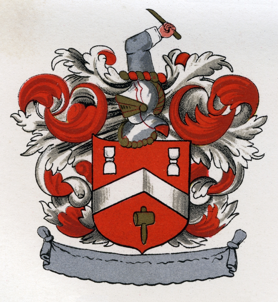 Masonic Arms Arms of the Sculptures of Marblers From the Gateshead Charter 1671 Engraving From the Book the History of F Poster Print - 13 x 14