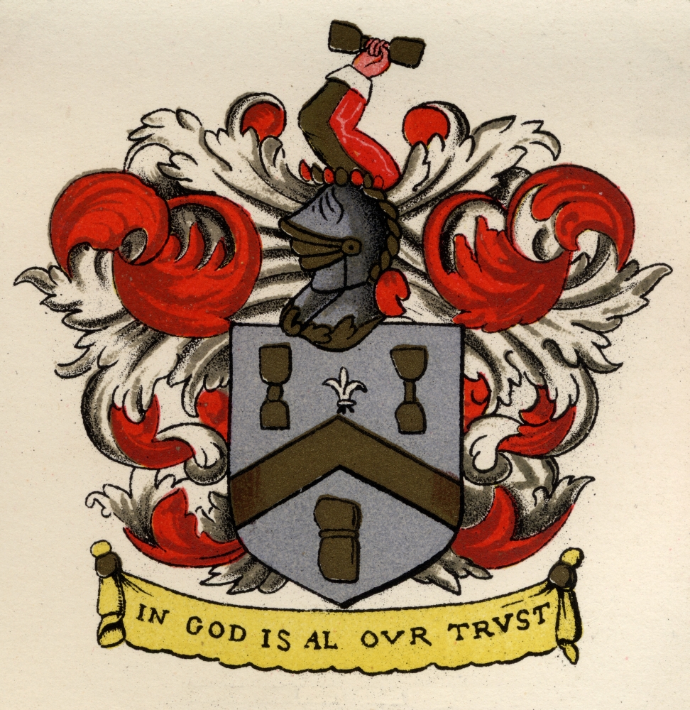 Masonic Arms Bricklayers & Tilers From Gateshead Charter 1671 From the Book the History of Freemasonry Volume II Publi Poster Print - 14 x 14