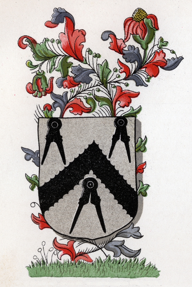 Masonic Arms Arms Granted to the Carpenters Company of London 6th Edward Iv 1466 Engraving From the Book the History of Poster Print - 22 x 34